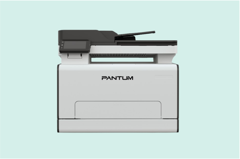 Impresora inkjet compacta de color blanco con cartuchos de tinta visibles, ideal para uso doméstico y pequeña oficina